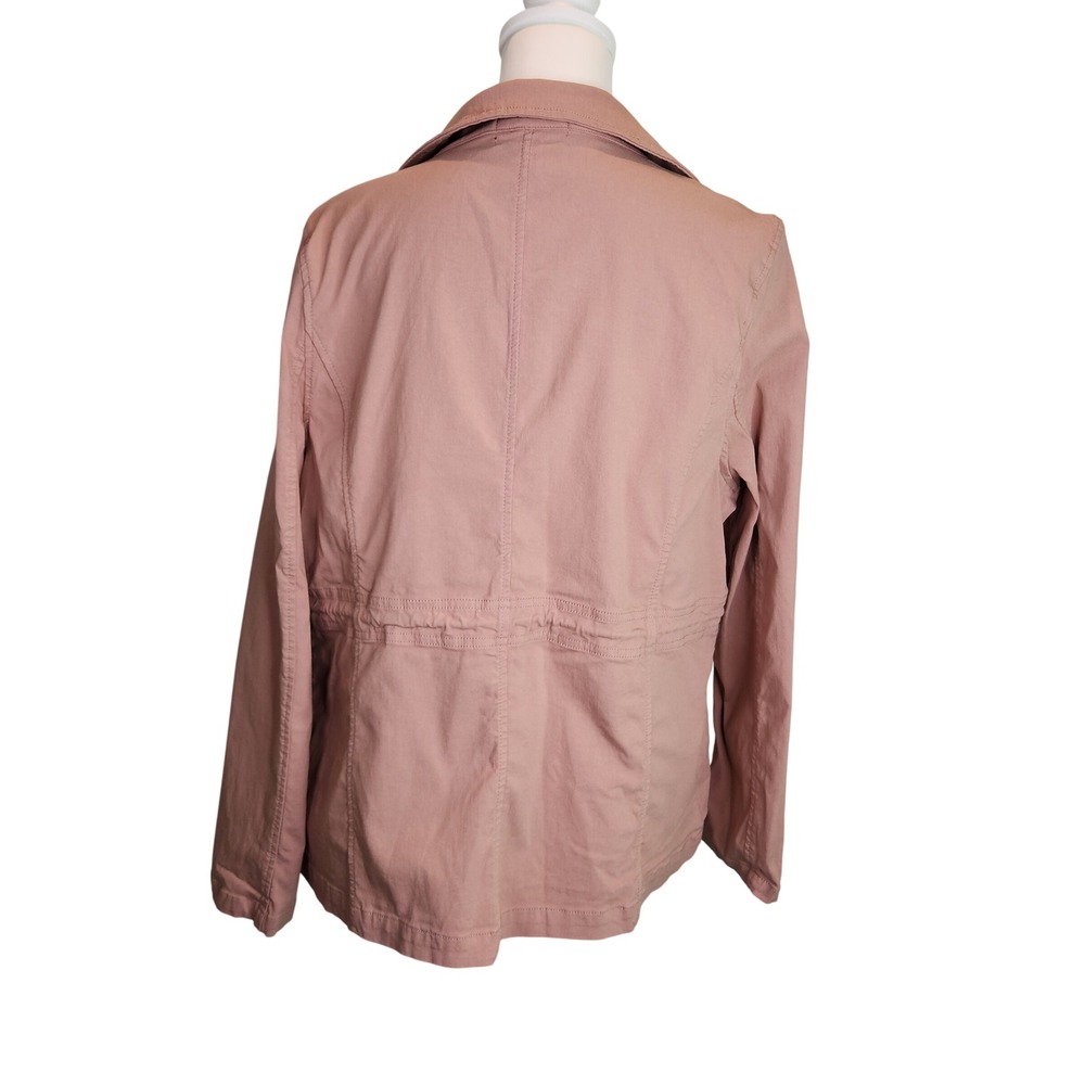 Eden Society Womens 1X Dusty Rose Pink Utility Cargo Jacket Drawstring Waist - Picture 6 of 10